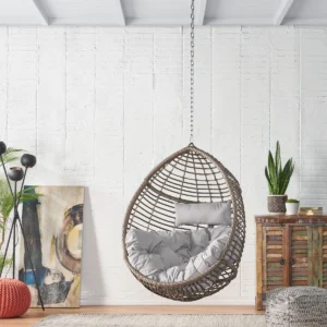 Kursi Gantung Egg Chair Rotan Sintetis