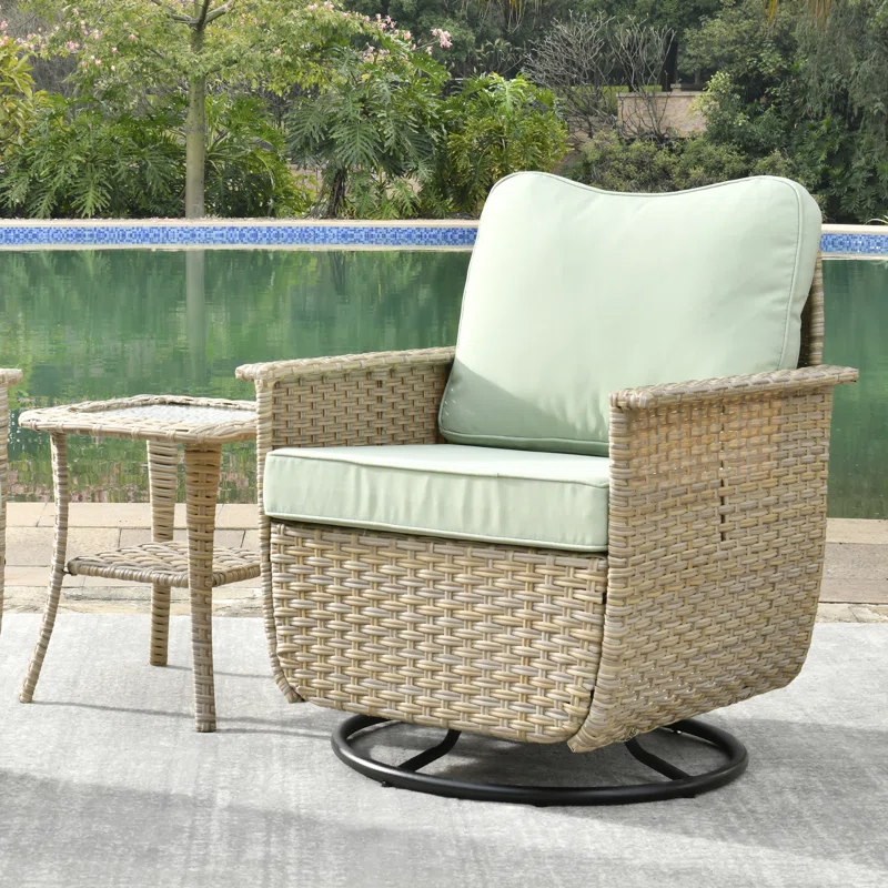 Kursi Rotan Sintetis Outdoor Swivel 360°