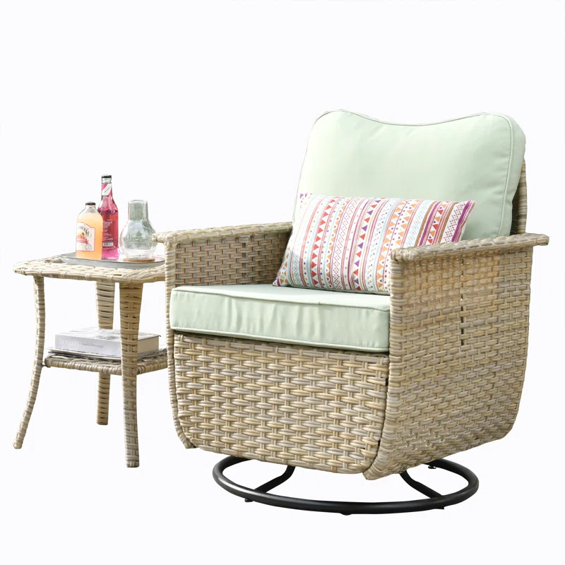 Kursi Rotan Sintetis Outdoor Swivel 360°