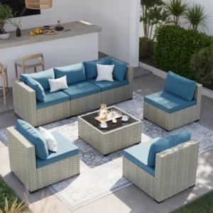 Kursi Sofa Rotan Sintetis Modular Azure