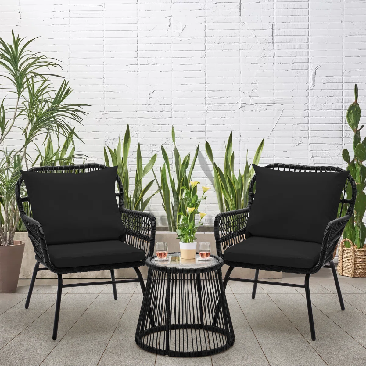 Kursi Teras Rotan 3-Piece