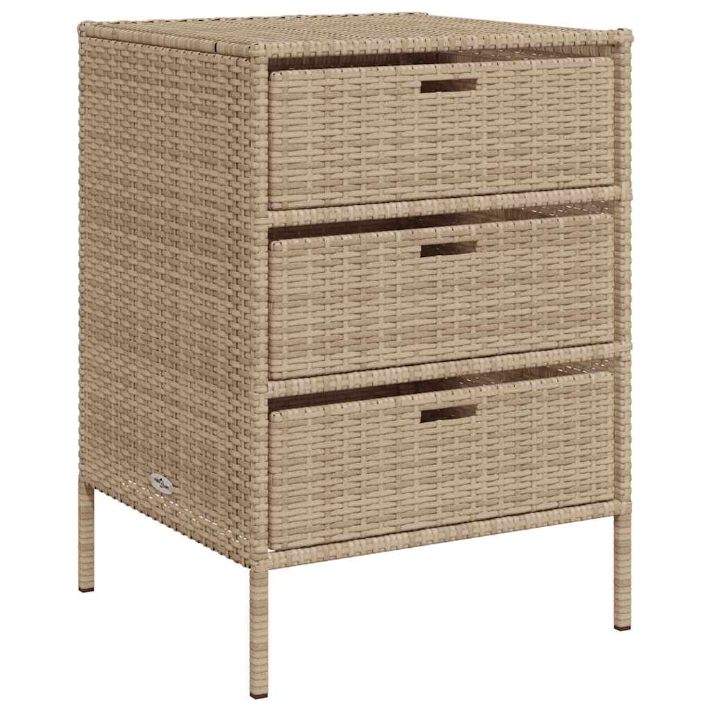 Lemari Laci Outdoor Rotan Sintetis 3 Susun