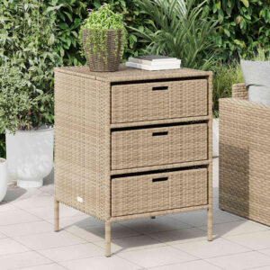 Lemari Laci Outdoor Rotan Sintetis 3 Susun