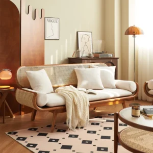Sofa Rotan Kayu Modern Minimalis 3 Dudukan