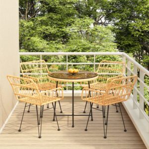 Set Meja Makan Balkon Rotan Sintetis
