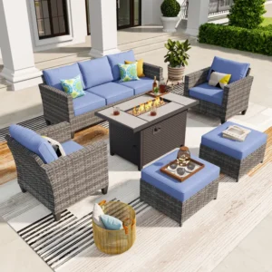 Set Sofa Taman Rotan Sintetis