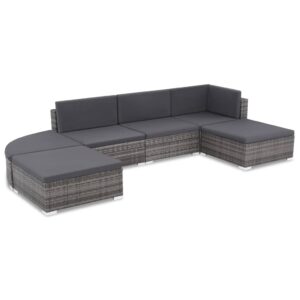 Set Sofa Taman Modular Rotan Sintetis