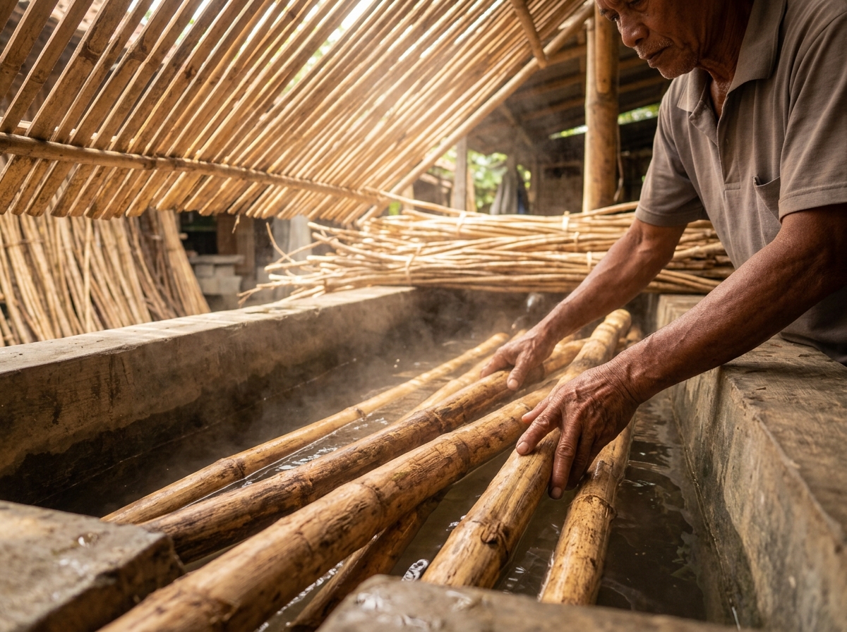 Cara Pengrajin Membuat Anyaman Rotan