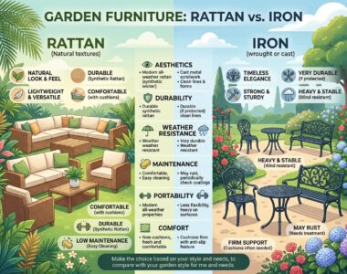 Furniture Rotan vs Furniture Besi untuk Taman