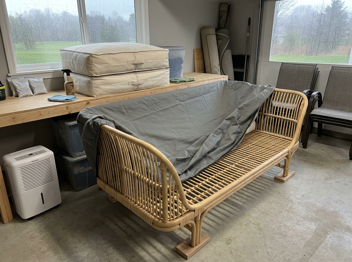 Menyimpan Daybed Rotan Saat Musim Hujan
