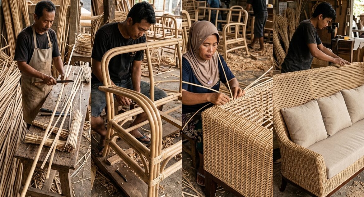 Proses Pembuatan Sofa Rotan