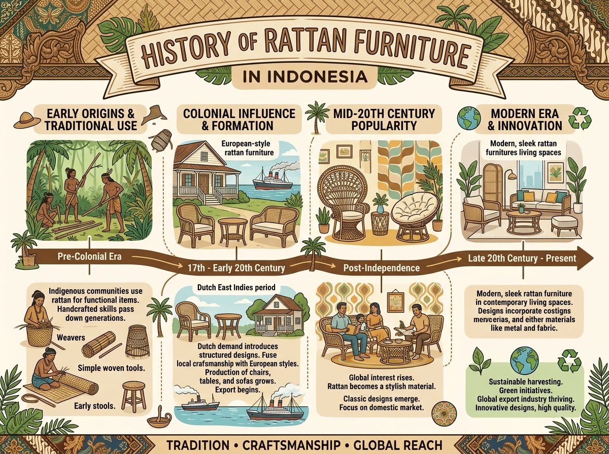 Sejarah Furniture Rotan di Indonesia