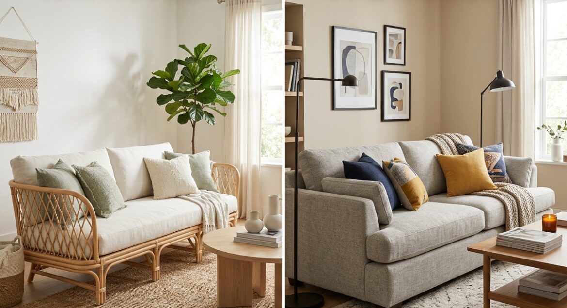 Sofa Rotan vs Sofa Kain untuk Ruang Tamu Anda